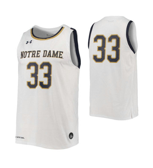 Notre Dame Fighting Irish 33 College Basketball Jersey White retro stitched fan jersey RTJ8730 image 1