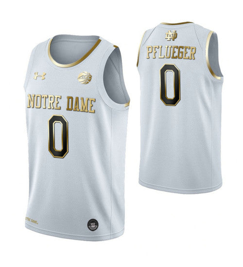 Notre Dame Fighting Irish 0 Rex Pflueger White College Basketball Jersey retro stitched fan jersey RTJ8786 image 1
