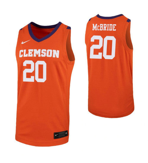 Oneil Mcbride College Basketball Jersey Orange Clemson Tigers retro stitched fan jersey RTJ2920 image 1