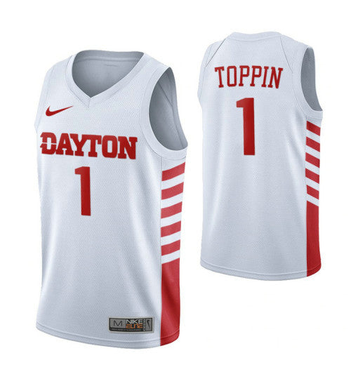 Dayton Flyers 1 Obi Toppin White College Basketball Jersey retro stitched fan jersey RTJ5846 image 1
