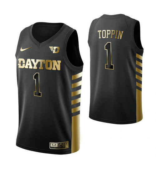Dayton Flyers 1 Obi Toppin Black College Basketball Jersey retro stitched fan jersey RTJ11740 image 1