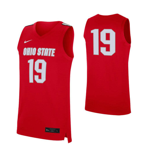 Ohio State Buckeyes 19 College Basketball Jersey Scarlet retro stitched fan jersey RTJ2867 image 1