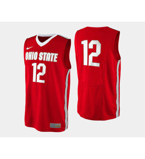 Ohio State Buckeyes 12 Sam Thompson Red Road College Basketball Jersey retro stitched fan jersey RTJ2895 image 1