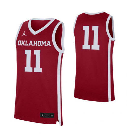 Oklahoma Sooners 11 College Basketball Jersey Crimson retro stitched fan jersey RTJ8573 image 1