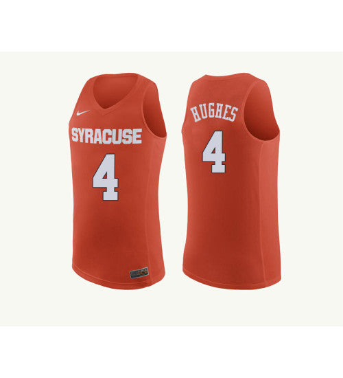 Syracuse Orange 4 Elijah Hughes College Basketball Jersey Orange 4664 retro stitched fan jersey RTJ7985 image 1