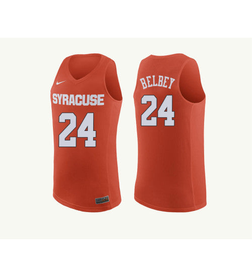 Syracuse Orange 24 Shaun Belbey College Basketball Jersey Orange 4648 retro stitched fan jersey RTJ8001 image 1