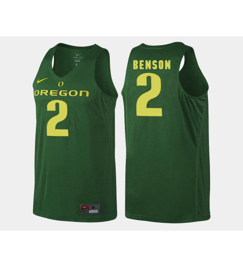 Oregon Ducks 2 Casey Benson Green Road College Basketball Jersey retro stitched fan jersey RTJ2627 image 1