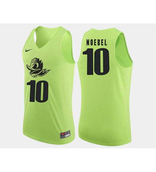 Oregon Ducks 10 Charlie Noebel Apple Green Alternate College Basketball Jersey retro stitched fan jersey RTJ2654 image