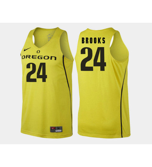 Oregon Ducks 24 Dillon Brooks Yellow Alternate College Basketball Jersey retro stitched fan jersey RTJ2608 image 1