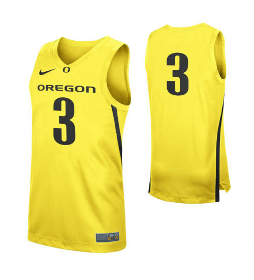 Oregon Ducks 3 College Basketball Jersey Yellow retro stitched fan jersey RTJ2603 image 1