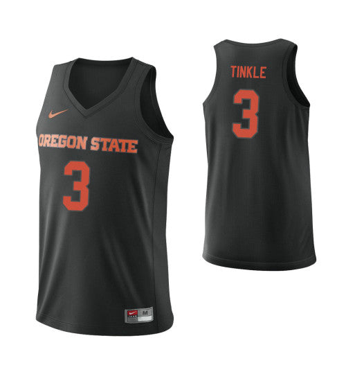 Oregon State Beavers 3 Tres Tinkle College Basketball Jersey Black retro stitched fan jersey RTJ2550 image 1