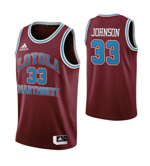 Loyola Marymount Lions 33 Orlando Johnson Throwback College Basketball Jersey Wine retro stitched fan jersey RTJ4255