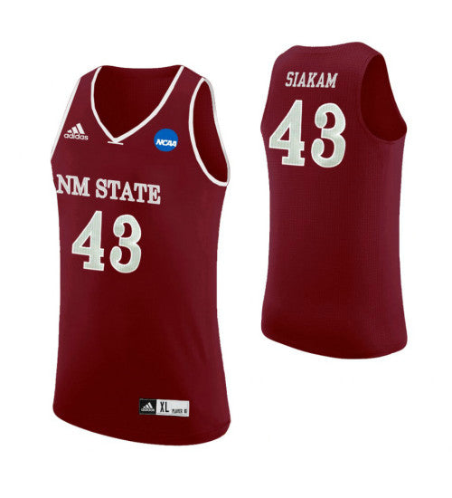 New Mexico State Aggies 43 Pascal Siakam College Basketball Jersey Maroon retro stitched fan jersey RTJ3275 image 1