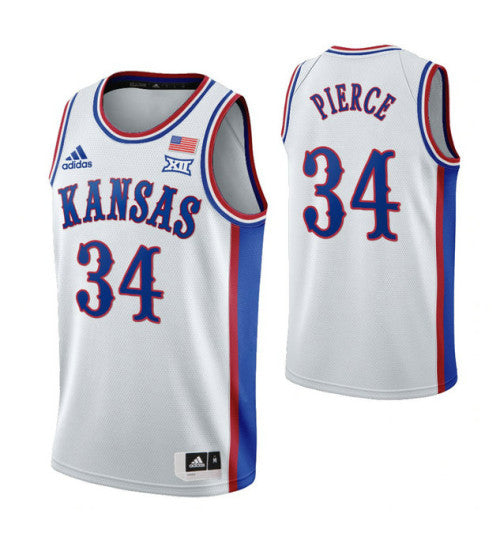 Kansas Jayhawks 34 Paul Pierce 1990S Throwback College Basketball Jersey White retro stitched fan jersey RTJ10493