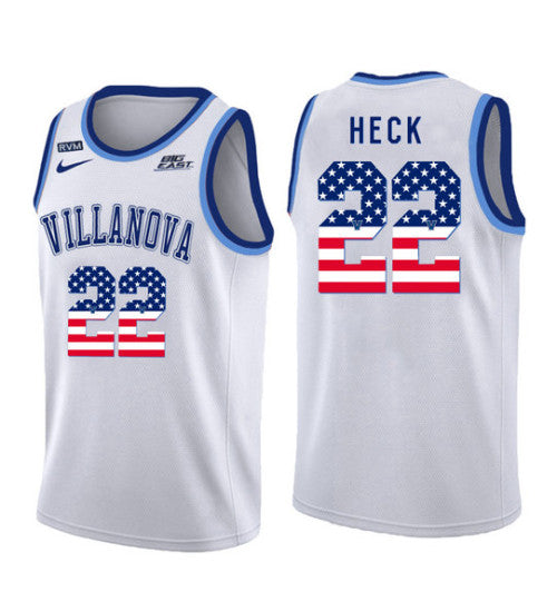 Villanova Wildcats 22 Peyton Heck College Basketball Jersey White 5429 retro stitched fan jersey RTJ7220 image 1