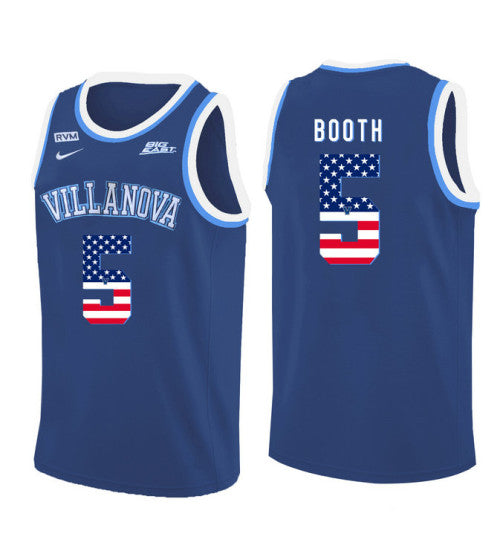 Villanova Wildcats 5 Phil Booth College Basketball Jersey Blue 11237 retro stitched fan jersey RTJ1412 image 1