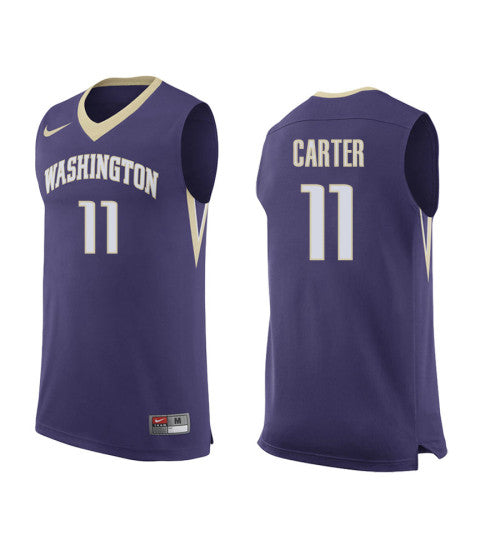 Washington Huskies 11 Nahziah Carter College Basketball Jersey Purple retro stitched fan jersey RTJ1286 image 1