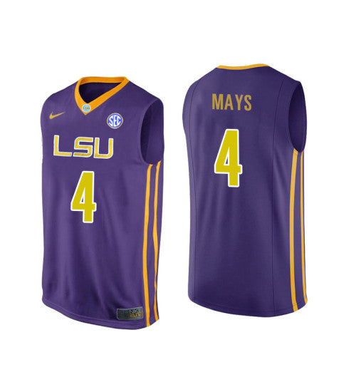 LSU Tigers 4 Skylar Mays College Basketball Jersey Purple retro stitched fan jersey RTJ4213 image 1