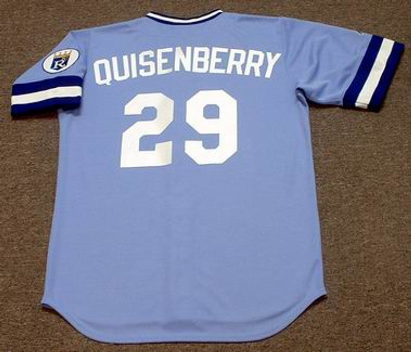 DQ KCR 1985 Away Throwback Baseball Stitched Jersey, Vintage Baseball Jersey, Retro Sewn Jersey