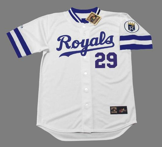 Dan Quisenberry Kansas City Royals 1985 Baseball jersey retro stitched fan gear RTJ01319
