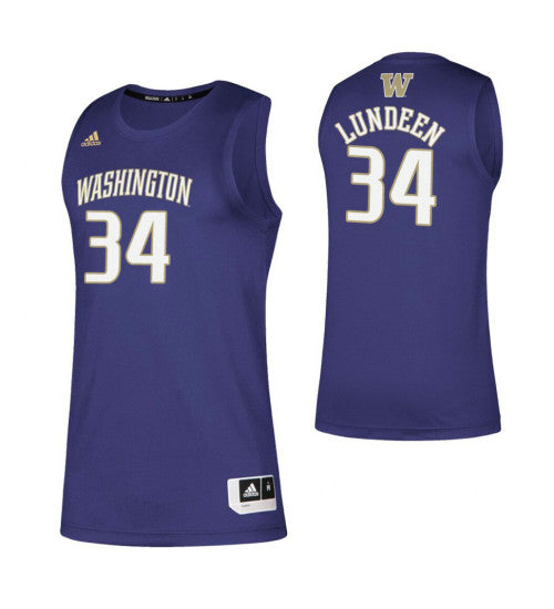 Washington Huskies 34 Reagan Lundeen College Basketball Jersey Purple retro stitched fan jersey RTJ1252 image 1