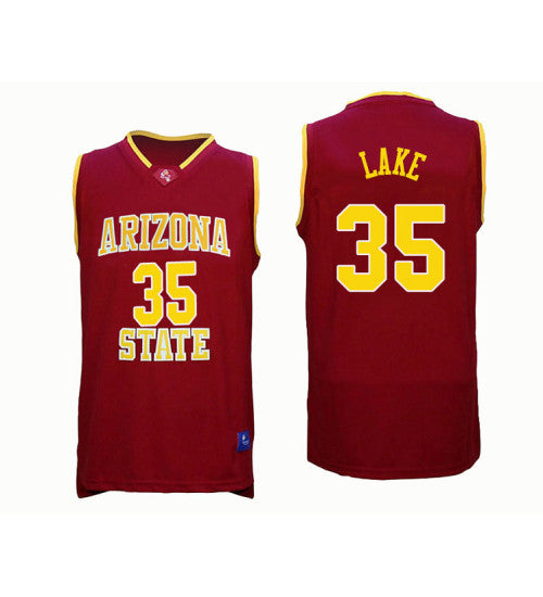 Arizona State Sun Devils 35 Dequon Lake College Basketball Jersey Red retro stitched fan jersey RTJ6581 image 1