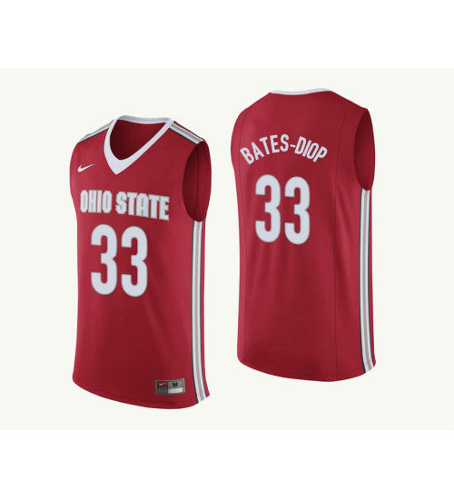 Ohio State Buckeyes 33 Keita Bates Diop College Basketball Jersey Red 4030 retro stitched fan jersey RTJ8619 image 1