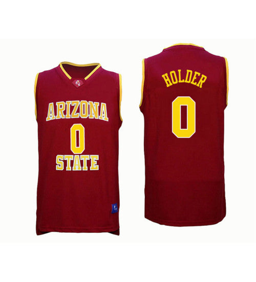 Arizona State Sun Devils 0 Tra Holder College Basketball Jersey Red retro stitched fan jersey RTJ6637 image 1