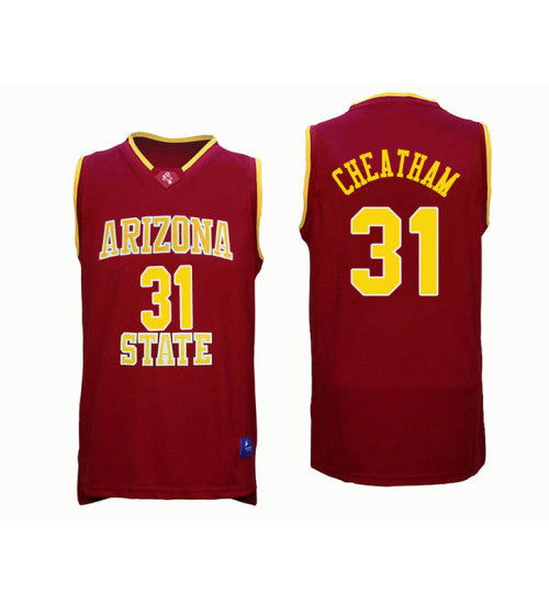 Arizona State Sun Devils 31 Zylan Cheatham College Basketball Jersey Red retro stitched fan jersey RTJ6589 image 1