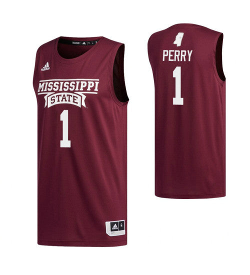 Mississippi State Bulldogs 1 Reggie Perry College Basketball Jersey Maroon 9198 retro stitched fan jersey RTJ3451