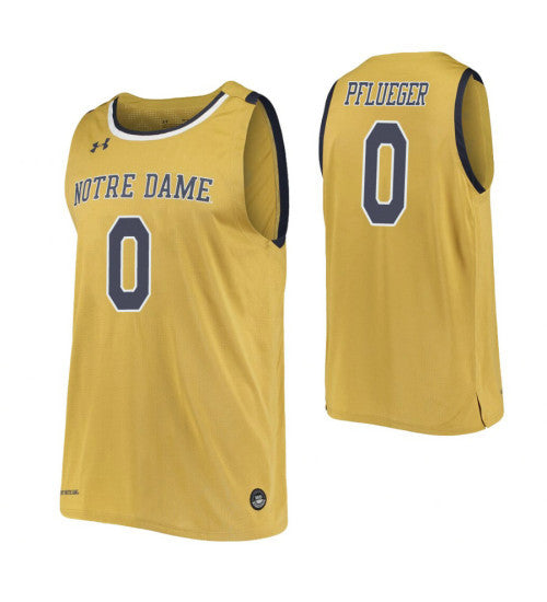 Rex Pflueger College Basketball Jersey Gold Notre Dame Fighting Irish retro stitched fan jersey RTJ2453 image 1