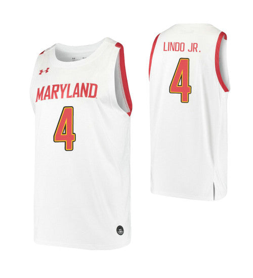 Maryland Terrapins 4 Ricky Lindo Jr White College Basketball Jersey retro stitched fan jersey RTJ4100 image 1