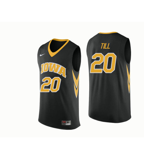 Iowa Hawkeyes 20 Riley Till College Basketball Jersey Black retro stitched fan jersey RTJ4950 image 1