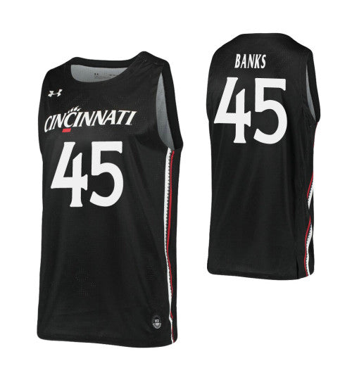 Cincinnati Bearcats 45 Rob Banks Black College Basketball Jersey retro stitched fan jersey RTJ5990 image 1