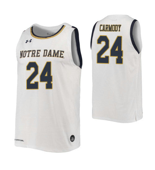 Robby Carmody College Basketball Jersey White Notre Dame Fighting Irish retro stitched fan jersey RTJ8219 image 1