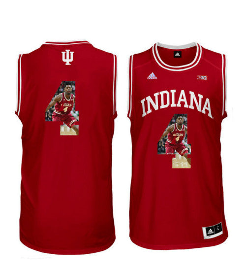 Indiana Hoosiers 4 Robert Johnson College Basketball Jersey Red 1795 retro stitched fan jersey RTJ10854 image 1