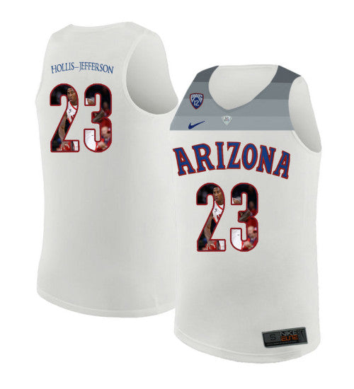 Arizona Wildcats 23 Rondae Hollis Jefferson College Basketball Jersey White 6162 retro stitched fan jersey RTJ6487