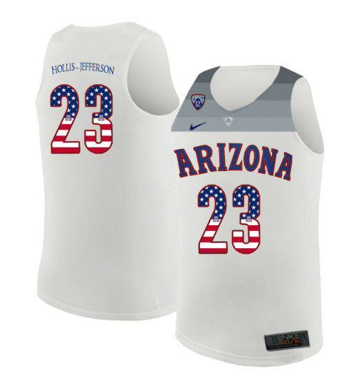 Arizona Wildcats 23 Rondae Hollis Jefferson College Basketball Jersey White 261 retro stitched fan jersey RTJ12388