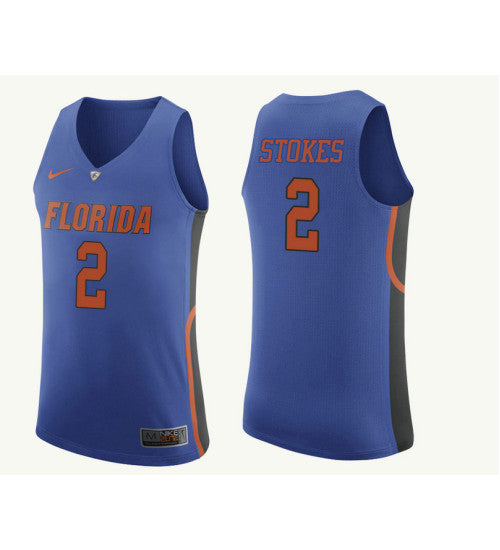 Florida Gators 2 Isaiah Stokes College Basketball Jersey Royal retro stitched fan jersey RTJ11375 image 1