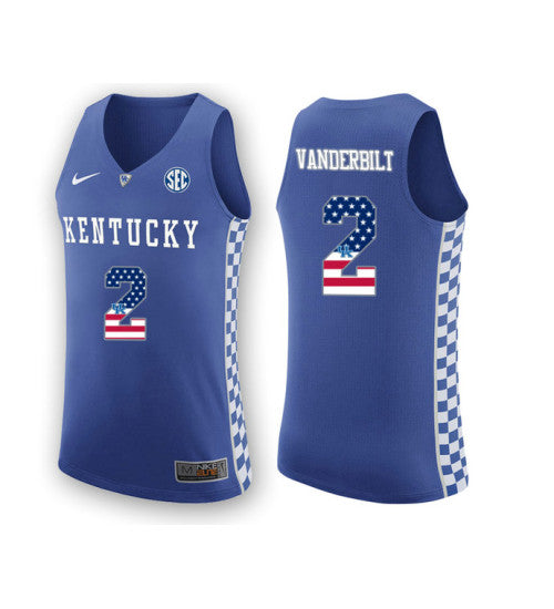 Kentucky Wildcats 2 Jarred Vanderbilt College Basketball Jersey Royal retro stitched fan jersey RTJ4532 image 1
