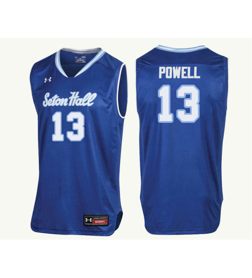 Seton Hall Pirates 13 Myles Powell College Basketball Jersey Royal retro stitched fan jersey RTJ8163 image 1