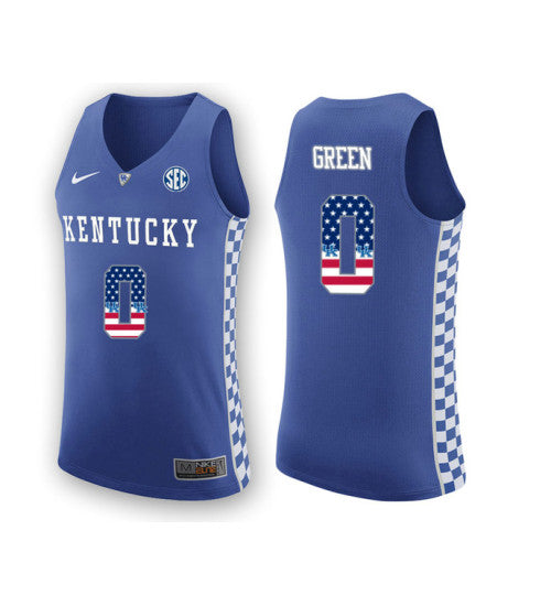 Kentucky Wildcats 0 Quade Green College Basketball Jersey Royal retro stitched fan jersey RTJ4575 image 1