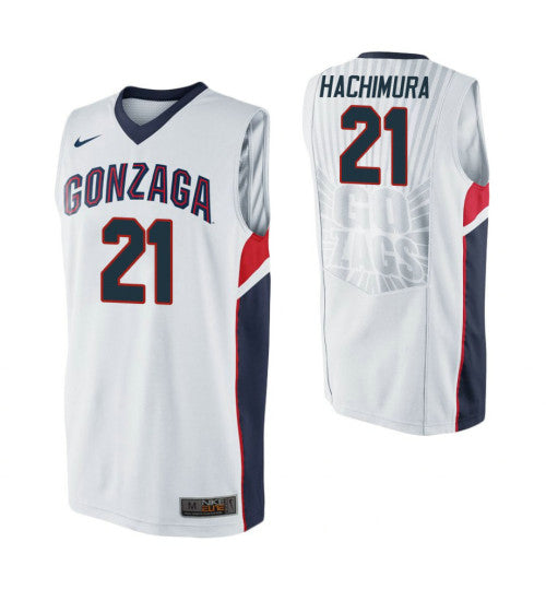 Gonzaga Bulldogs 21 Rui Hachimura White College Basketball Jersey retro stitched fan jersey RTJ11130 image 1
