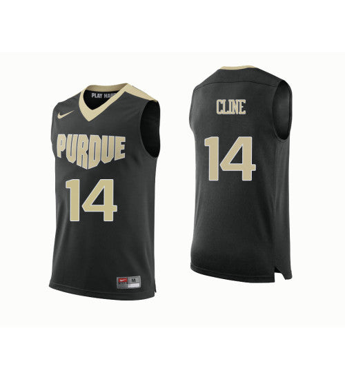 Purdue Boilermakers 14 Ryan Cline College Basketball Jersey Black retro stitched fan jersey RTJ2476 image 1