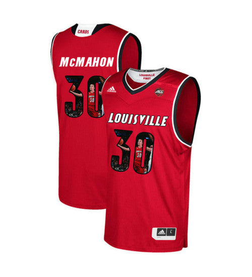 Louisville Cardinals 30 Ryan Mcmahon College Basketball Jersey Red 8295 retro stitched fan jersey RTJ4354 image 1