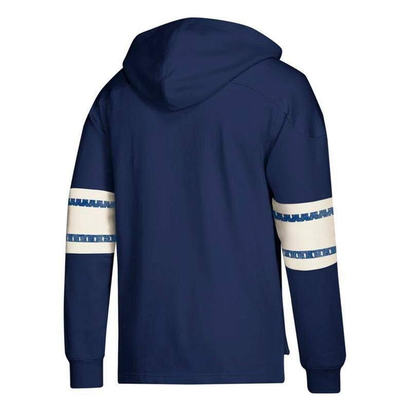 WJ Navy Blue Team Logo Pullover Hockey Jersey Hoodie