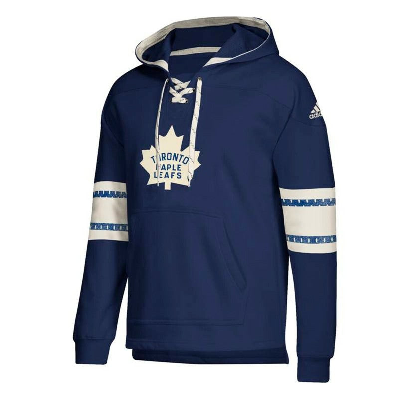 WJ Navy Blue Team Logo Pullover Hockey Jersey Hoodie