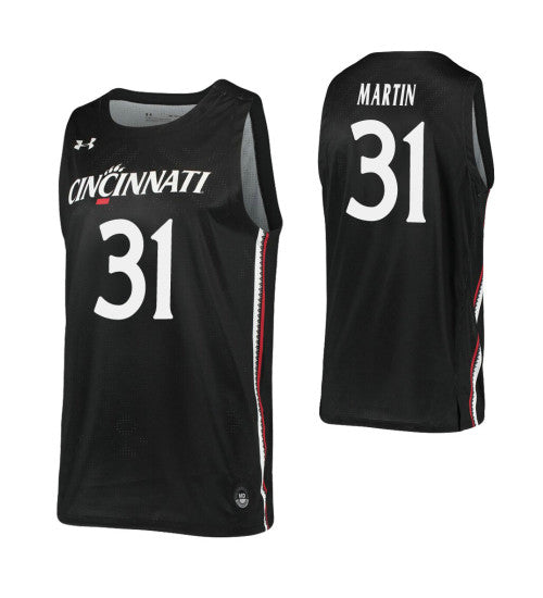 Cincinnati Bearcats 31 Sam Martin Black College Basketball Jersey retro stitched fan jersey RTJ6005 image 1