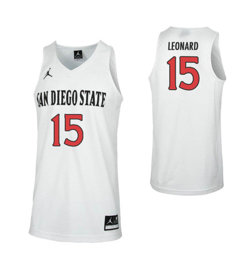 San Diego State Aztecs Kawhi Leonard College Basketball Jersey White retro stitched fan jersey RTJ2391 image 1