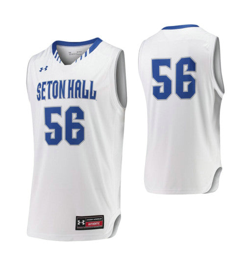 Seton Hall Pirates 56 College Basketball Jersey White retro stitched fan jersey RTJ2359 image 1